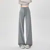 Pantalones de pierna ancha elásticos con cordón, cintura alta, hechos a medida para mujer, moda 2026, adelgazantes, fluidos, versátiles para usar con prendas exteriores