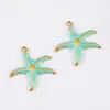 Colgante de Estrella de Mar con Goteo de Aceite de Acero Inoxidable 304 Transfronterizo Serie de Animales Marinos de Verano Colgante Individual Accesorios de Joyería DIY
