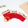 Bolsa de Terciopelo Dorada de la Suerte con Cordón y Ribete Dorado, Bolsa Grande de Terciopelo Rojo para Joyería de Jade y Joyas