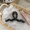 Pinza para el pelo grande de lunares blancos y negros estilo coreano para la nuca, accesorio para el pelo tipo pinza de tiburón de alta gama y elegante