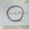Pulsera de Abalorios Morados con una Paleta de Colores Clara, Fresca, Natural, Sencilla y Discreta, Diseño Elástico, Estilo de Nicho, Adecuada para Estudiantes y Mejores Amigas