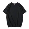 Nova Camiseta Casual de Algodão de Manga Curta para Mulheres de Verão, Gola Redonda, Manga Meia-manga, Cor Sólida, Top Solto, Roupas Casuais para Casais