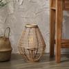 Luminária de Vento Lanterna de Chão Porta-Velas Superfície de Tecido Rattan Retrô para Vento Calmo Adereços de Fotografia Ornamentos Decorativos Estilo Chinês Novo