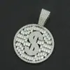 Collar con colgante de personalidad de marca redonda con símbolo de dólar estadounidense, cadena para la clavícula, collar de e-commerce transfronterizo