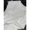26 Estilo Novo de Início de Primavera Camisa Colete de Algodão Orgânico Fiado a Siro com Etiqueta de Metal de Ombro Largo Emagrecedor Gola Redonda Manga Meia