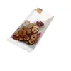 Saco de Embalagem para Biscoitos com Fundo Branco Transparente, Biscoito de Neve, Biscoito de Lua, Biscoito de Gema de Ovo, Saco com Boca Plana para Selagem à Máquina de Bolo Flor de Tâmara de Leite