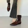 Botines Chelsea finos y suaves que aumentan la altura interior, estilo retro, cremallera trasera, punta fina, botines cortos sencillos, tacón de cuña cómodo, 2026