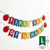 Suministro exclusivo transfronterizo: Banner de Bienvenida de Manzana de Fieltro, Decoración de Bandera de Tela No Tejida para Apertura Escolar, Dropshipping OEM