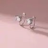 Pendientes de Clip sin Perforación para Mujer, No Requieren Perforación, Pendientes de Plata con Incrustaciones de Diamantes, Accesorios de Moda 2025, Pendientes de Clip de Alta Gama sin Perforación