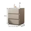 No requiere instalación, simple, moderno, todo madera maciza, tablero de roca, elevado 60 cm, mesita de noche de tres niveles, completamente ensamblado, de pie, lujo ligero, estilo crema