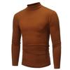 Camiseta de Manga Larga para Hombre con Diseño de Cuello Alto a Media Altura, Nueva Colección Otoño 2025, Exportación de Ropa para Hombre, Camiseta Básica de Color Sólido, Top para Hombre