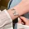 Início da primavera pequena cor fresca diamante pulseira de borboleta moda temperamento doce tudo combina simples personalidade contas