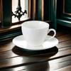 Taza de Café Blanca Pura de Cerámica Resistente a Altas Temperaturas Juego de Vasos de Agua Específico para Hotel Doméstico Simple Venta al por Mayor Exportación Color Bajo Esmalte