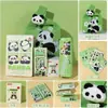 Lembrancinhas de Papelaria Panda para Recompensar Alunos do Ensino Fundamental, Pequenos Presentes de Sala de Aula, Bolsas de Tecido Criativas, Coleção Completa de Material Escolar