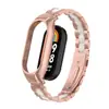 Adequado para Pulseira Xiaomi Mi Band 8, Pulseira de Aço Inoxidável Sólido com Três Contas, Pulseira de Metal Versão Cerâmica Xiaomi Mi Band 9