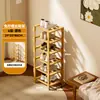 Zapatero Simple de Bambú, Estante de Almacenamiento de Múltiples Niveles para Entrada del Hogar, Estante Estrecho para Zapatos para Uso en Interiores, Zapatero para Apartamentos de Alquiler