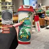 Termo de Pikachu y Gengar de Pokémon, Taza de Agua de Dibujos Animados de Aspecto Elegante con Popote, Botella de Agua Portátil para Estudiantes, Hombres y Mujeres