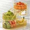 Plato de Frutas, Mesa de Centro para Sala de Estar en Casa, Cesta de Frutas de Lujo Ligero de Alta Gama de Múltiples Capas, Dulces, Bocadillos, Rejilla de Exhibición de Bocadillos de Frutas Secas
