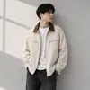 Chaqueta de granero estilo retro americano con cuello camisero para hombre, talla grande, marca de moda, abrigo ligero para primavera y otoño lavado, ropa de trabajo Detroit