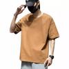 280g Pesado Camiseta de manga curta masculina algodão puro solto camiseta da moda 2022 nova cor sólida all-match masculino meia manga