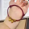 Nuevo Pulsera de Calabaza con Envoltura del Año del Zodiaco Chino para Mujer, Pulsera de la Fortuna Exquisita de Nicho de Lujo Ligero, Accesorio de Mano Versátil y Elegante
