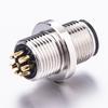 Conector Macho M124 Core 5 Pinos 8 Pinos Placa de Montagem com Flange Fixação Traseira Conector de Sensor IP68 Rosca M12