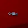 Pingente pequeno de flor em prata de lei S925 Charm sólido de flor de pêssego Fio para pulseira DIY Contas Acessórios de joia de prata Materiais