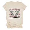 Europeo y Americano Nuevo Día de San Valentín Personalizado Manga Corta si Tuviera Sentimientos Versátil Cuello Redondo Trendy Camiseta