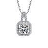 Luz de luxo quadrado anel de diamante brincos colar de jóias terno de comércio exterior das mulheres cruz-fronteira tendência zircão cheio Diamante Quadrado saco conjunto de três peças