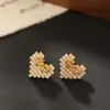 Pendientes Versátiles Estilo Coreano, Sencillos de Primavera y Verano con Forma de Corazón, Moda Completa de Diamantes de Circonita, Pendientes Brillantes Elegantes para Mujer