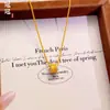 Collar Colgante de Espiga de Trigo Chapado en Oro Estilo Antiguo Incrustado con Diamantes, Cadena para Clavícula Circular Versátil de Moda Tendencia Nicho para Mujer Lujo Ligero