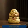 Adorno de Mascota de Té de Arcilla Púrpura Dehua, Juguete de Té Animal Pixiu del Zodiaco, Soporte para Incienso, Mascota de Té Pequeña que Cambia de Color