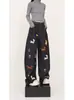 Jeans para Mujer con Bordado de Cimitarras de Dibujos Animados Estilo Primavera 2026 Moda Coreana Pantalones Casuales Holgados para Hombre Tendencia Juvenil