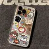 Funda para Teléfono Móvil Apple 16 15 14 13Promax 17 Transparente 17Pro con Collage Retro de Gato Manzana
