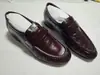 Sapatos Casuais Pequenos de Couro para Mulheres, Mocassins Slip-On de Couro Genuíno, Sapatos Macios Estilo Chapéu Retrô, Sapatos Femininos com Padrão de Enguia Plissado