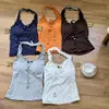 Top Halter Ajustado con Lunares y Bloques de Color con Ribete de Encaje, Dulce y Picante, Fresco y Puro Deseo, con Almohadillas en el Pecho para Mujer