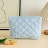 Bolsa de Cosméticos de Pana a Cuadros Bolsa Acolchada de Almacenamiento para Mujer Portátil Bolsa de Momia de Gran Capacidad Bolsa de Almacenamiento de Cosméticos
