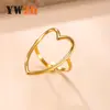 Anillo de Acero de Titanio Transfronterizo Estilo Ins Índice Moda Anillo Abierto Corazón Hueco Acero Inoxidable Venta al por Mayor
