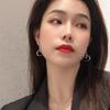 Aretes de Corazón de Durazno con Sentido Explosivo de Alta Gama Simple Popular en Internet Blogger Aretes Nueva Moda Versátil Nicho Aretes para Mujer