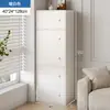Armário de armazenamento lateral de sofá de chão armário de armazenamento lateral de parede para sala de estar armário pequeno estreito multicamadas com porta de armário estante de armazenamento para casa