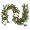 Zonghong Produto Novo Transfronteiriço Vinha de Frutas Vermelhas de Natal 180cm/ 1.8m Vinha Decorativa Vermelha Densamente Tricotada Vinha de Porta