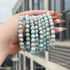 Cristal Fantasma Verde Círculo Único Design Original Alta Mercadoria Pulseira Joias com Contas Pulseira Turmalina Obsidiana Prateada Mulheres