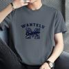 Camiseta de Algodão Puro Masculina Manga Curta Verão Gola Redonda Top Americano Solto Algodão Manga Curta Camiseta Básica Marca Tendência