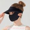 Mascarilla de Protección Solar de Verano para Cara Completa Seda de Hielo Transpirable Anti-UV Face Kini Chal para Ciclismo al Aire Libre Sombrilla Sombrero de Copa Vacío