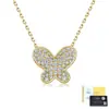 Fábrica de origen collar de plata S925 completo de mariposa con moissanita para mujer, con un diseño denso y de cobertura total, una cadena de clavícula ligera y lujosa, y joyería de estilo europeo y americano.