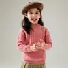 Suéter Trenzado para Niños Otoño e Invierno 2025 Suéter de Lana Pura Mediano y Grande de Punto para Niños Pulóver Engrosado Top Cálido para Niños y Niñas