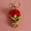 Dulce Colgante de Ramo Tejido a Mano, Elaborado Adorno de Ramo de Flores de Ganchillo de Hilo, Encanto Creativo de Bolso de Flores Hecho a Mano