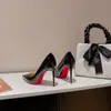 Zapatos de Tacón Alto con Suela Roja para Mujer, Tacones de Aguja Profesionales, Nuevos de Primavera Negro Charol Lado Hueco Punta Fina Dama, Más Altos y Hermosos