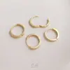 Pendientes de Zirconia Chapados en Oro de 14 Quilates con Anillos Abiertos Hebillas Redondas para Oreja Pinza para Oreja de Moda DIY Accesorios de Joyería para Oreja