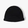 Gorro de Punto Canalé Imitación Cachemir para Otoño e Invierno para Mujer con Dobladillo, Cálido, Cortavientos, Transpirable, Plegable, Informal, Versátil, Gorro de Lana